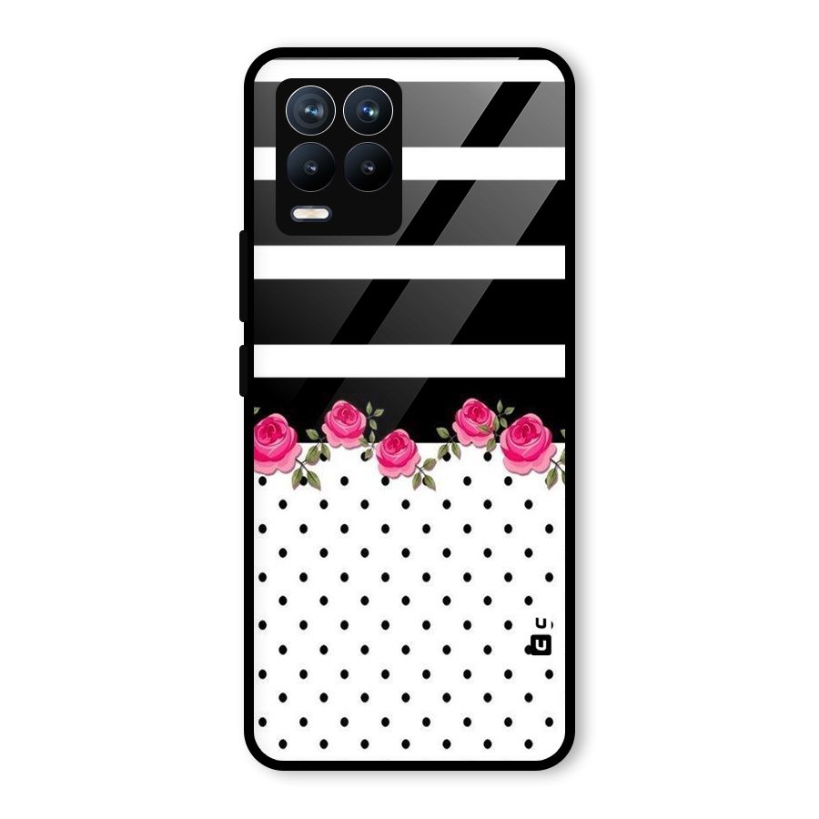 Dots Roses Stripes Glass Back Case for Realme 8 Pro