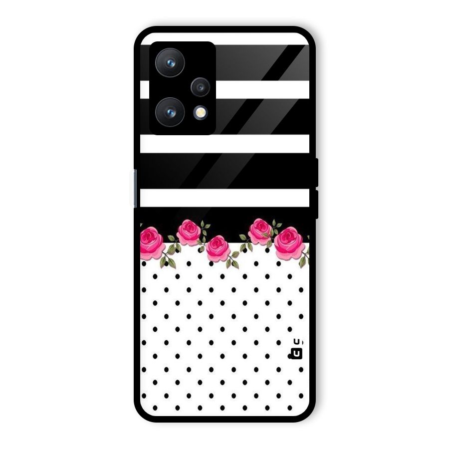 Dots Roses Stripes Glass Back Case for Realme 9 Pro 5G