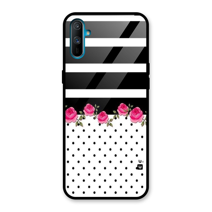 Dots Roses Stripes Glass Back Case for Realme C3