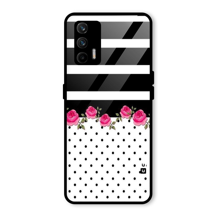 Dots Roses Stripes Glass Back Case for Realme GT 5G