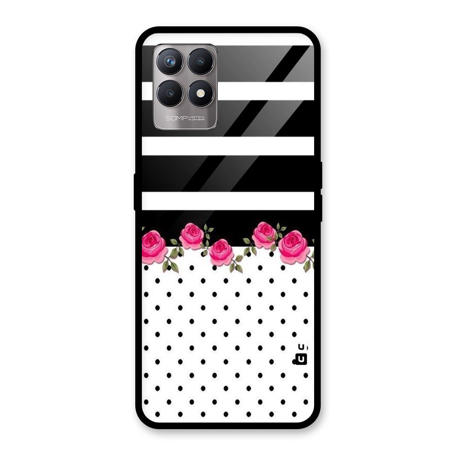 Dots Roses Stripes Glass Back Case for Realme Narzo 50