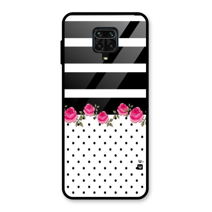 Dots Roses Stripes Glass Back Case for Redmi Note 10 Lite