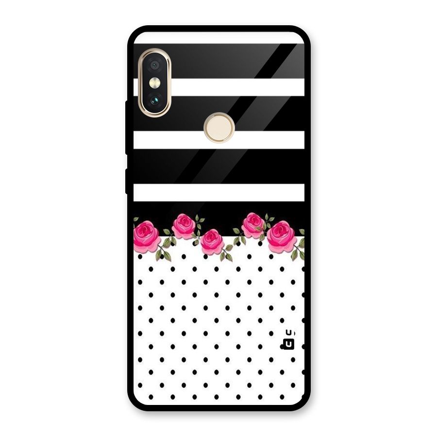 Dots Roses Stripes Glass Back Case for Redmi Note 5 Pro