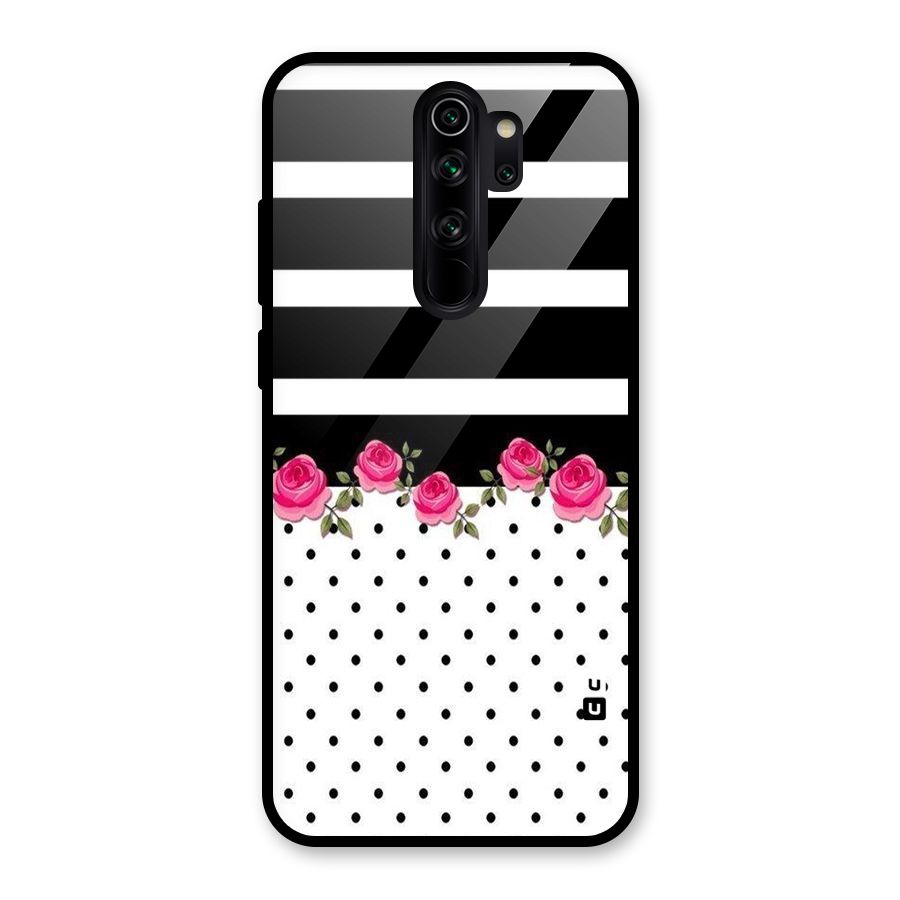 Dots Roses Stripes Glass Back Case for Redmi Note 8 Pro