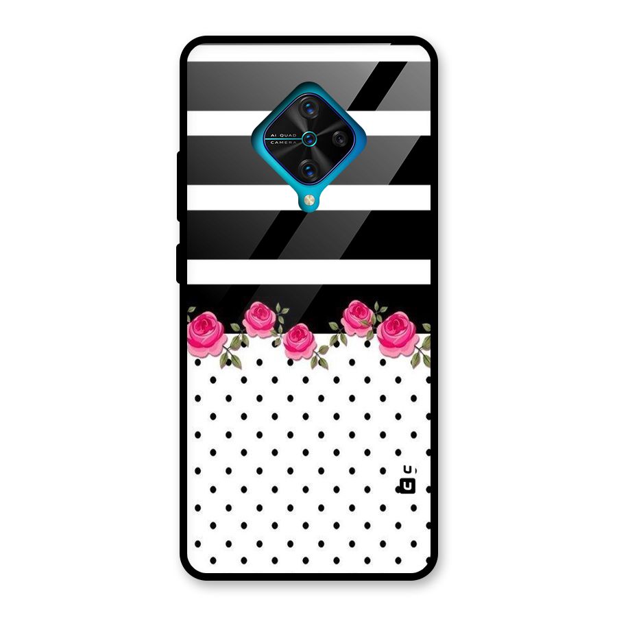 Dots Roses Stripes Glass Back Case for Vivo S1 Pro