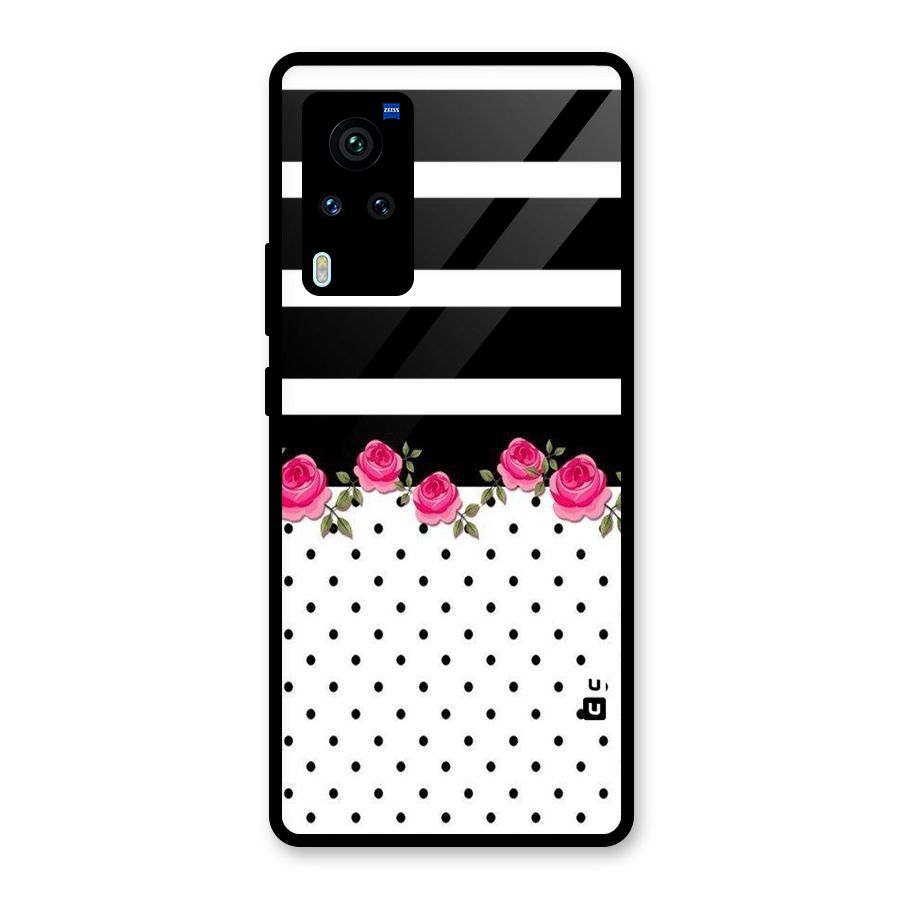 Dots Roses Stripes Glass Back Case for Vivo X60 Pro