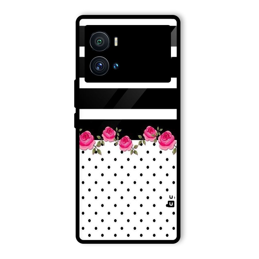 Dots Roses Stripes Glass Back Case for Vivo iQOO 9 Pro