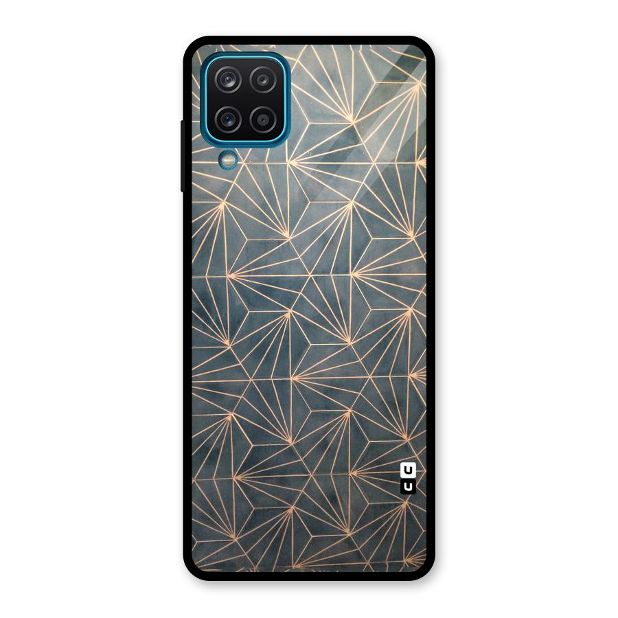 Dotted Lines Pattern Glass Back Case for Galaxy A12