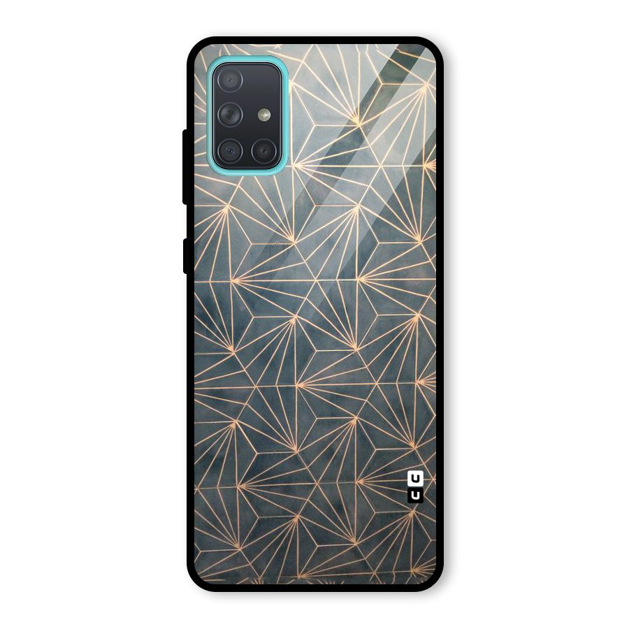 Dotted Lines Pattern Glass Back Case for Galaxy A71