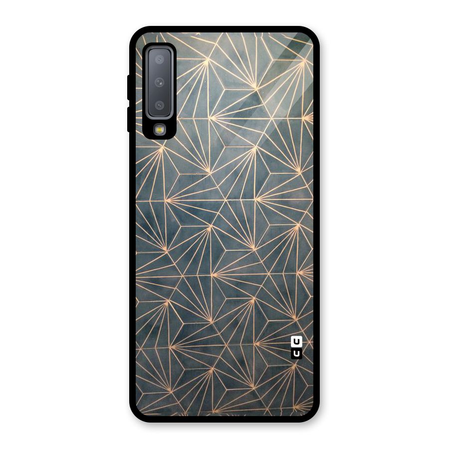 Dotted Lines Pattern Glass Back Case for Galaxy A7 (2018)
