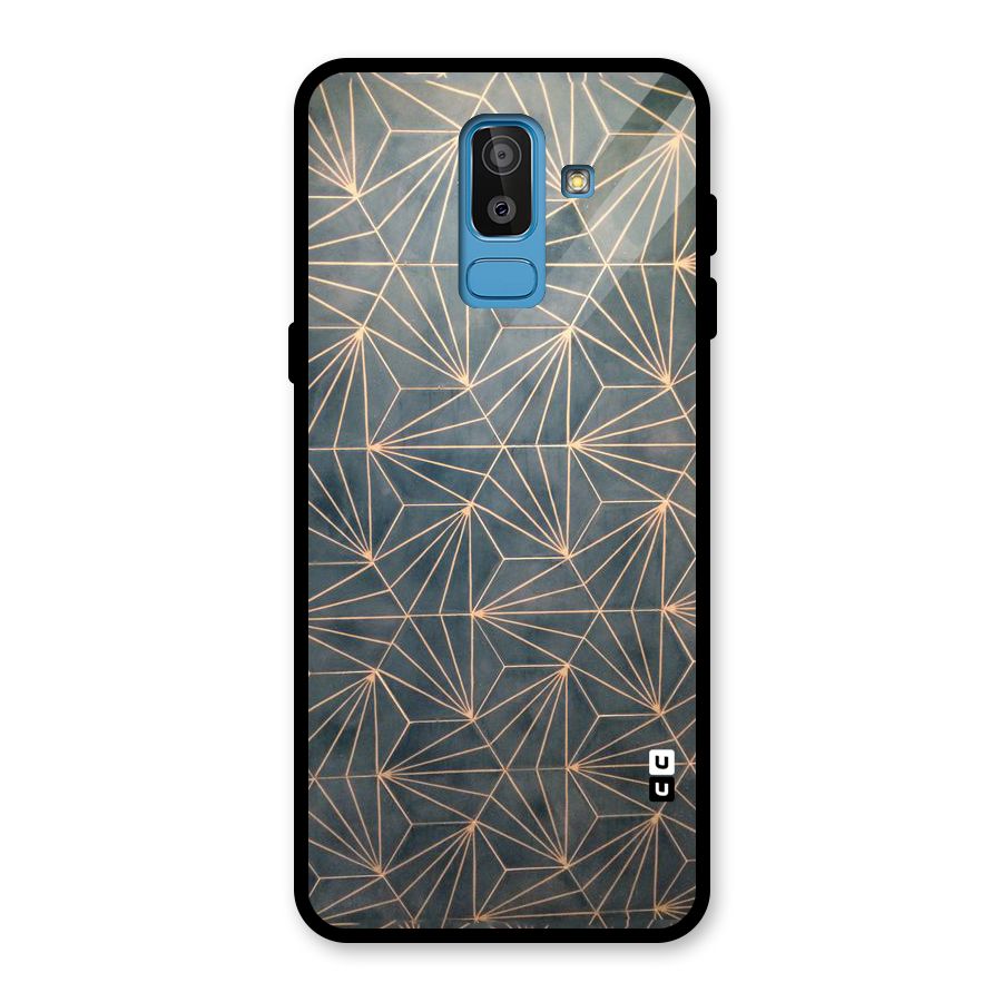 Dotted Lines Pattern Glass Back Case for Galaxy J8