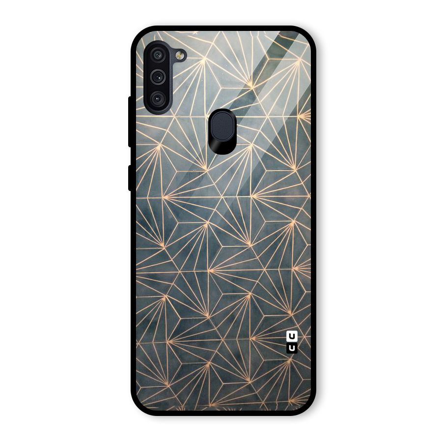 Dotted Lines Pattern Glass Back Case for Galaxy M11