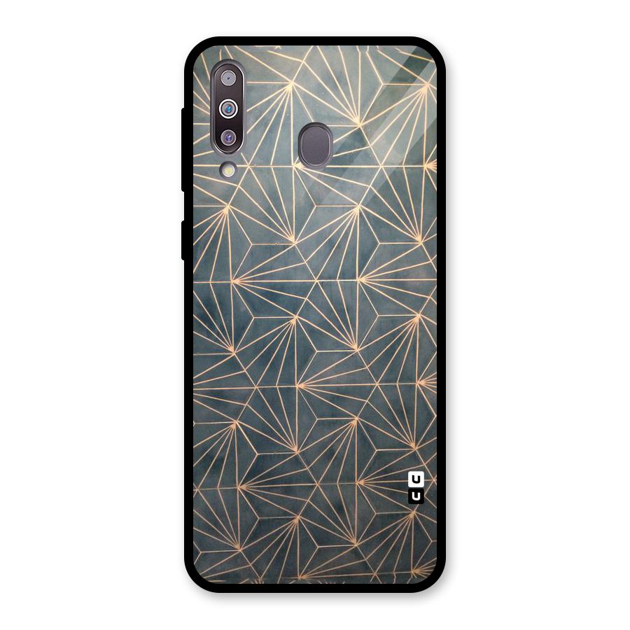 Dotted Lines Pattern Glass Back Case for Galaxy M30