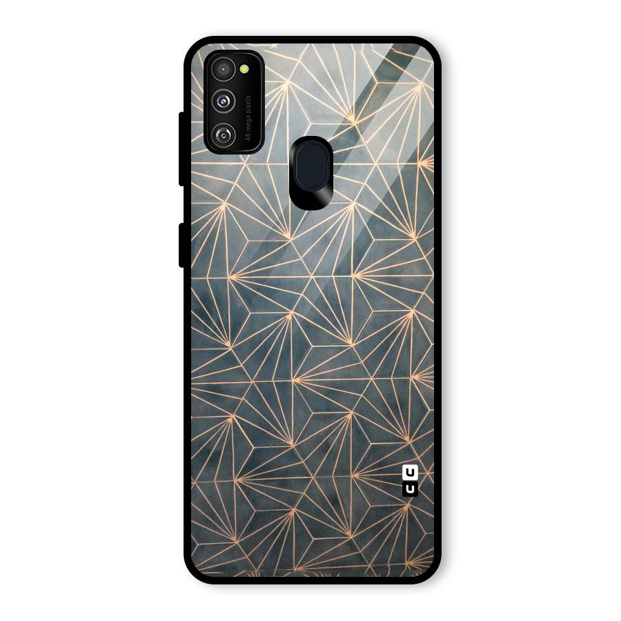 Dotted Lines Pattern Glass Back Case for Galaxy M30s
