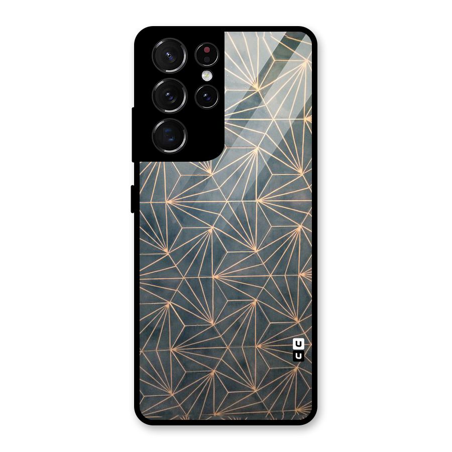 Dotted Lines Pattern Glass Back Case for Galaxy S21 Ultra 5G