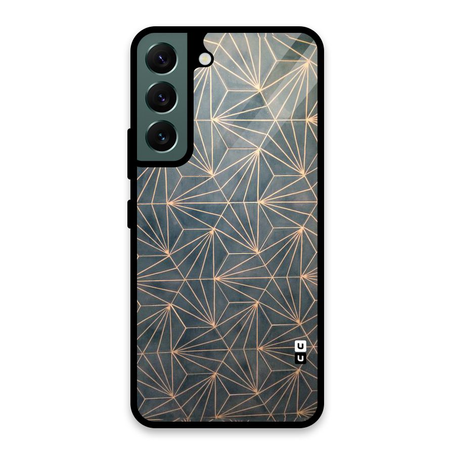 Dotted Lines Pattern Glass Back Case for Galaxy S22 5G