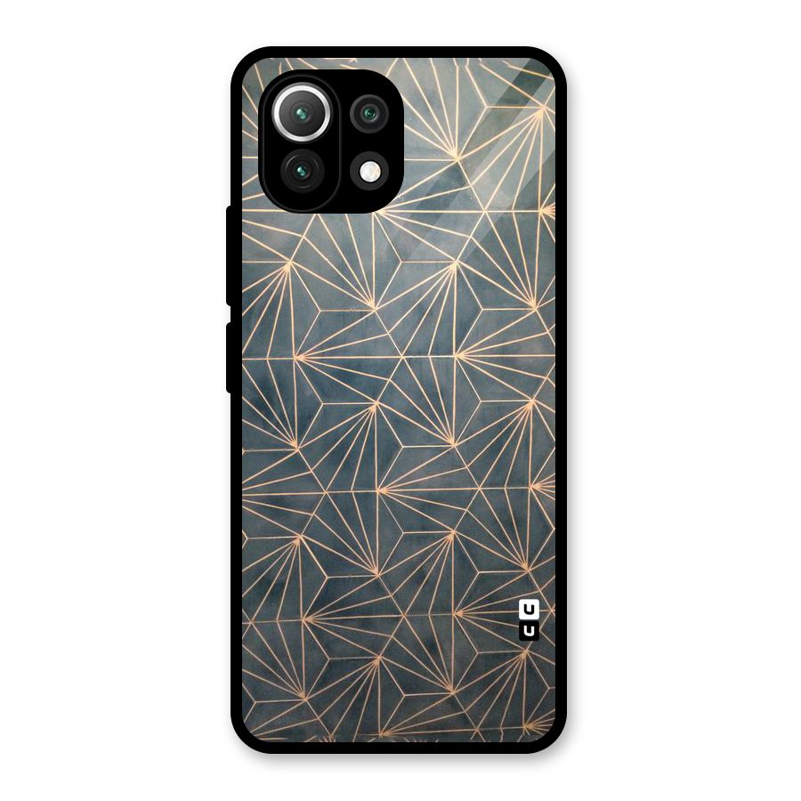 Dotted Lines Pattern Glass Back Case for Mi 11 Lite NE 5G