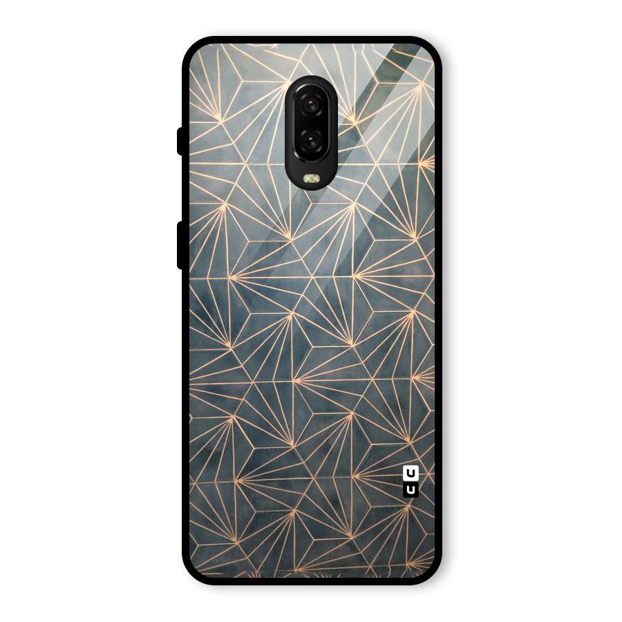 Dotted Lines Pattern Glass Back Case for OnePlus 6T