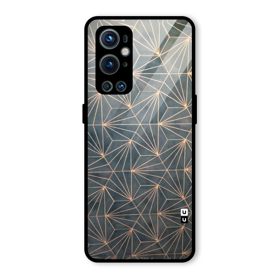 Dotted Lines Pattern Glass Back Case for OnePlus 9 Pro