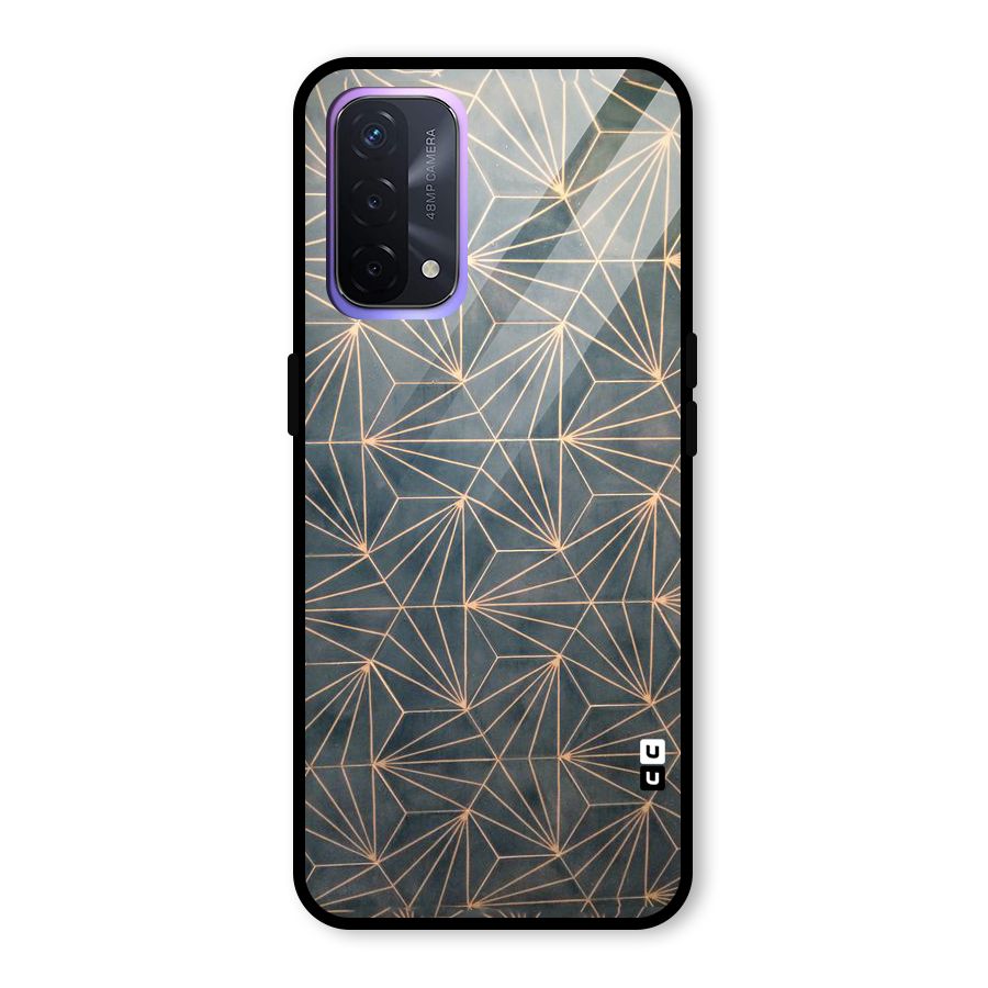 Dotted Lines Pattern Glass Back Case for Oppo A74 5G
