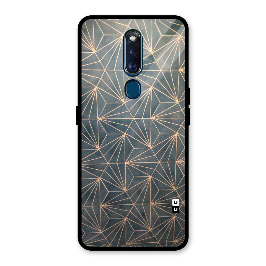 Dotted Lines Pattern Glass Back Case for Oppo F11 Pro