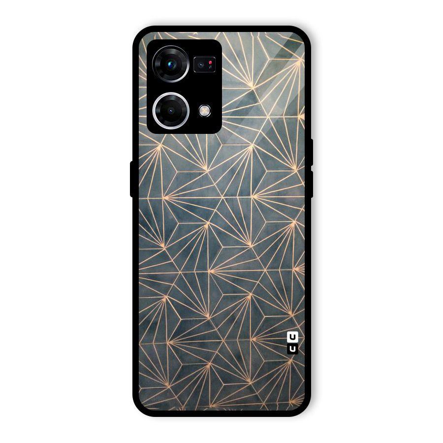 Dotted Lines Pattern Glass Back Case for Oppo F21 Pro 4G
