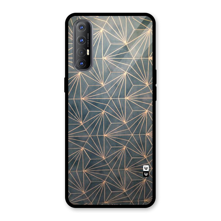 Dotted Lines Pattern Glass Back Case for Oppo Reno3 Pro