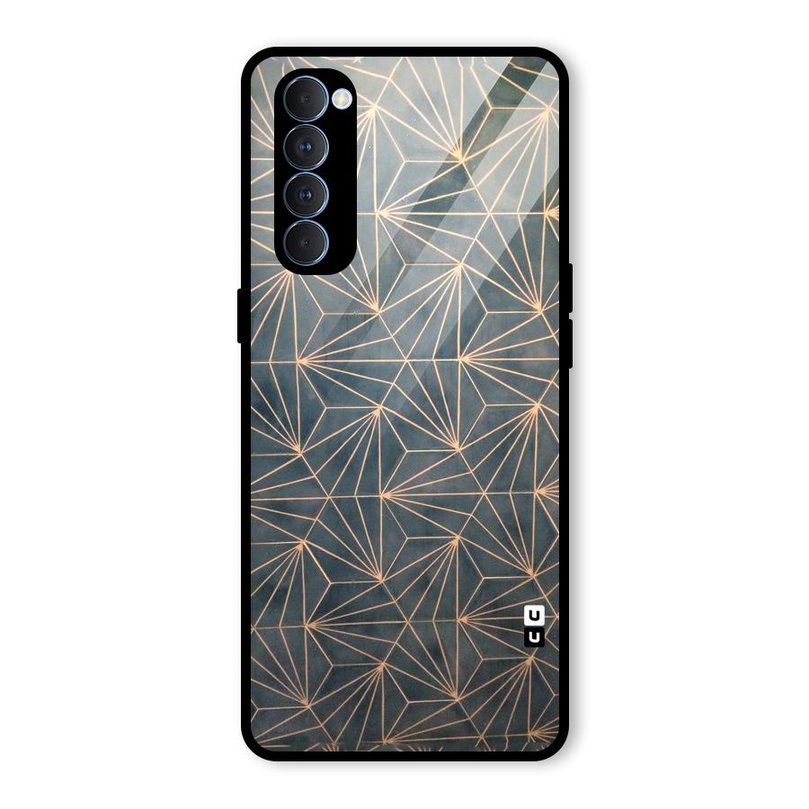 Dotted Lines Pattern Glass Back Case for Oppo Reno4 Pro