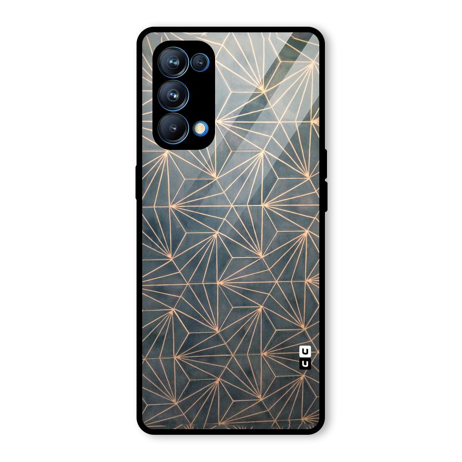 Dotted Lines Pattern Glass Back Case for Oppo Reno5 Pro 5G