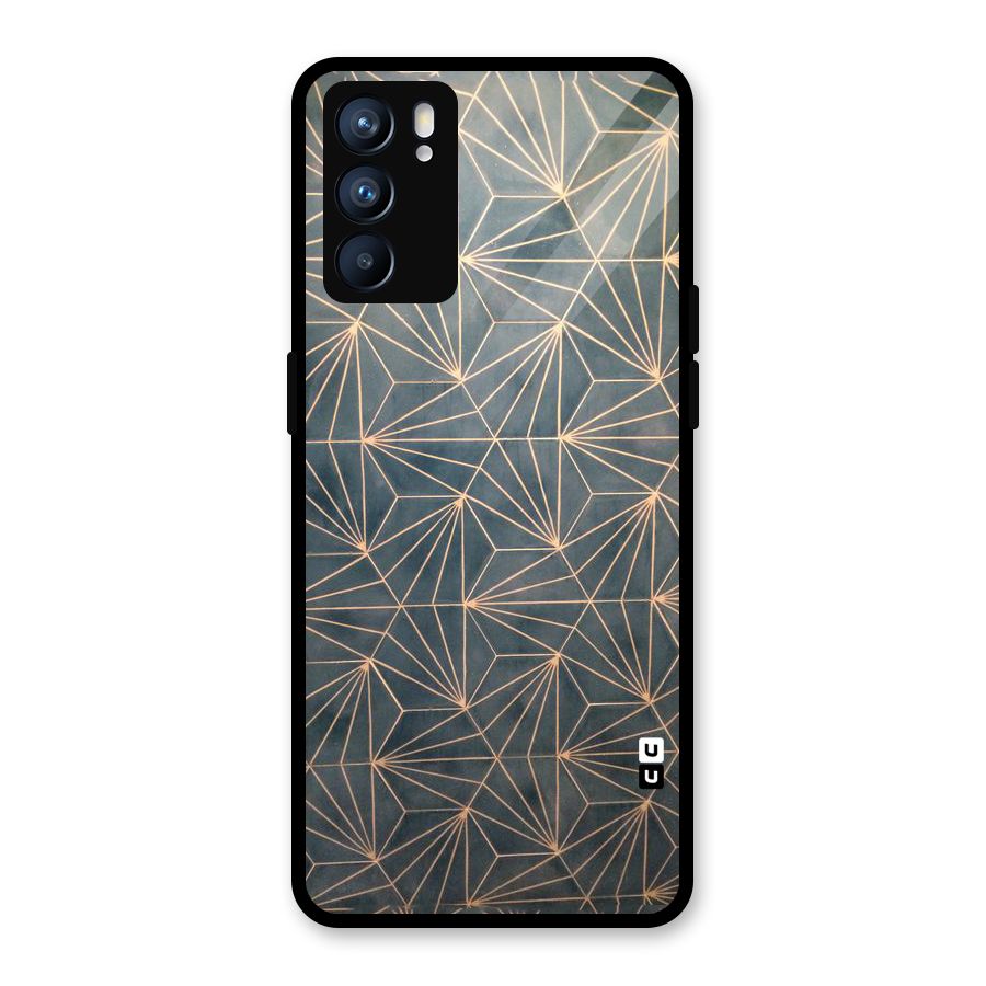 Dotted Lines Pattern Glass Back Case for Oppo Reno6 5G