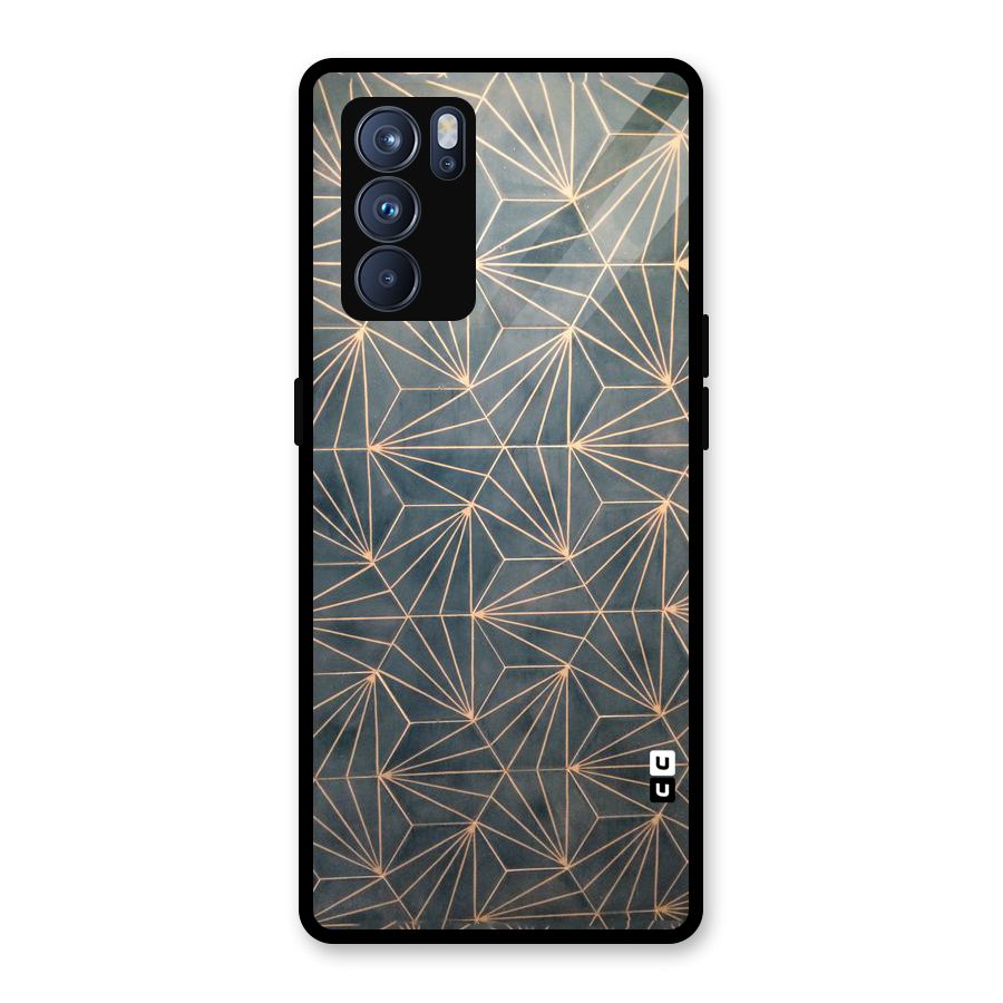Dotted Lines Pattern Glass Back Case for Oppo Reno6 Pro 5G