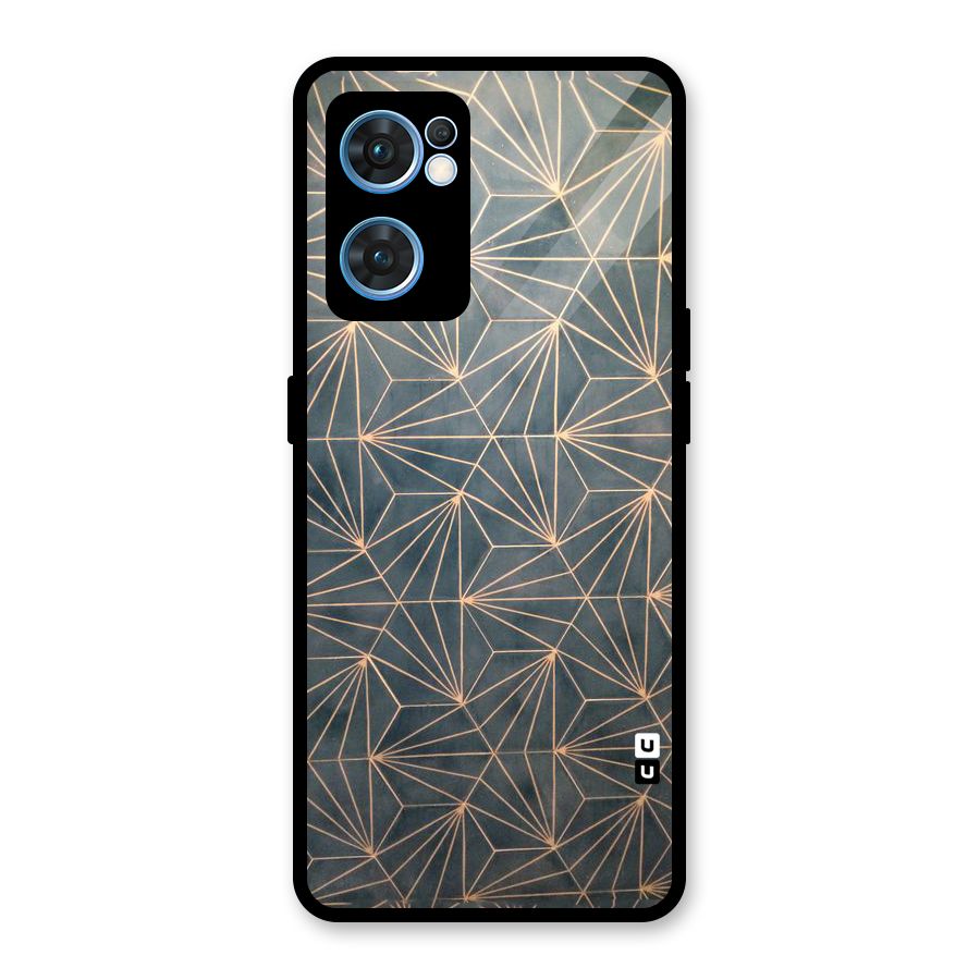 Dotted Lines Pattern Glass Back Case for Oppo Reno7 5G