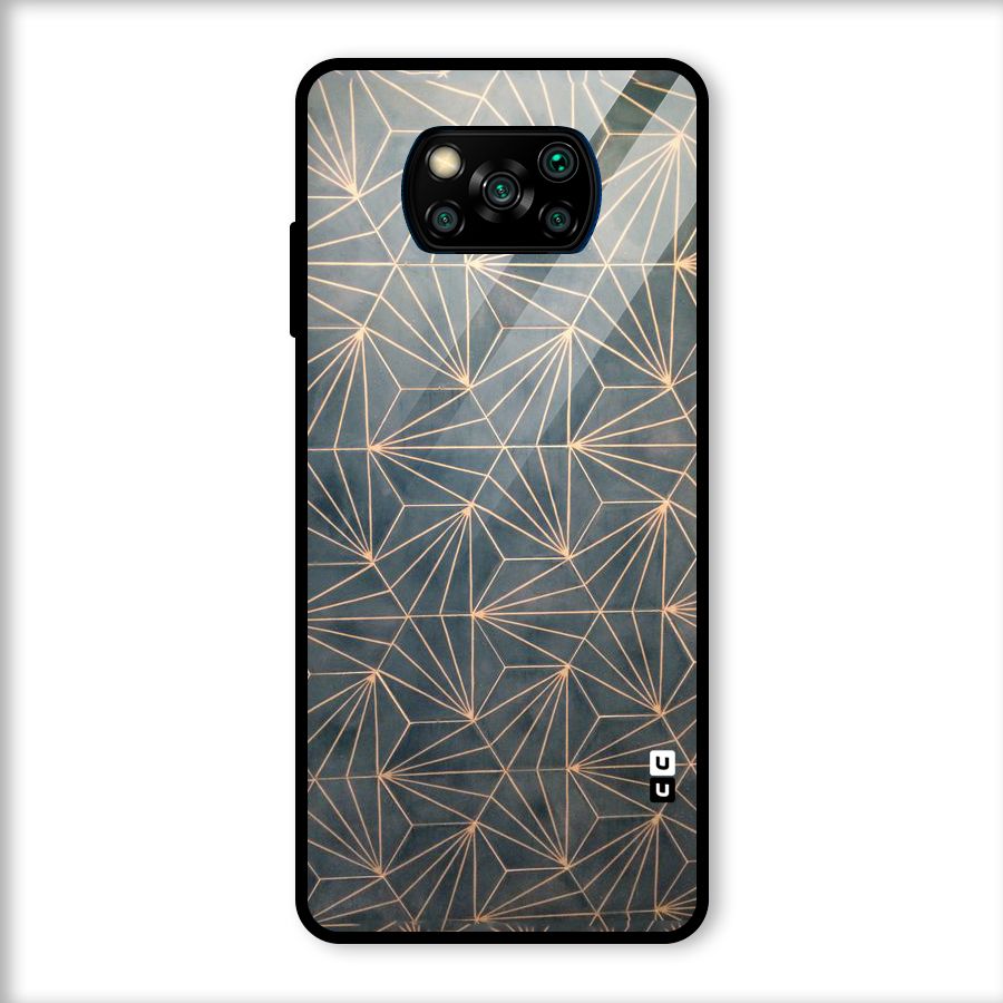 Dotted Lines Pattern Glass Back Case for Poco X3