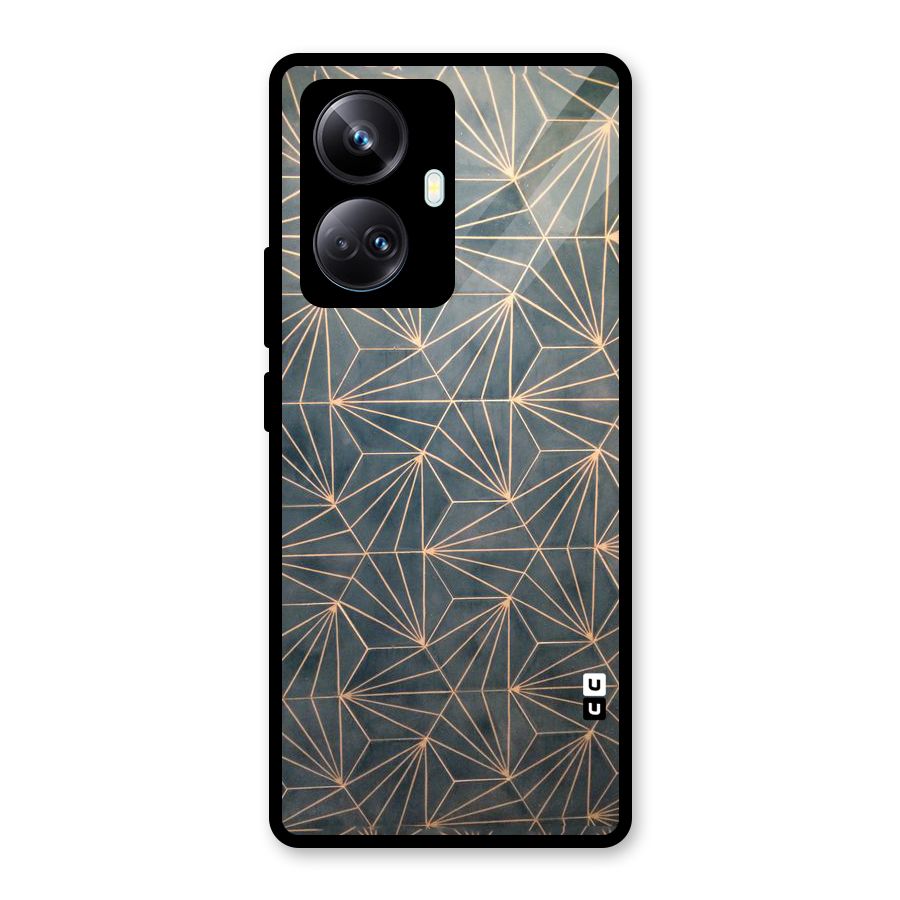 Dotted Lines Pattern Glass Back Case for Realme 10 Pro Plus