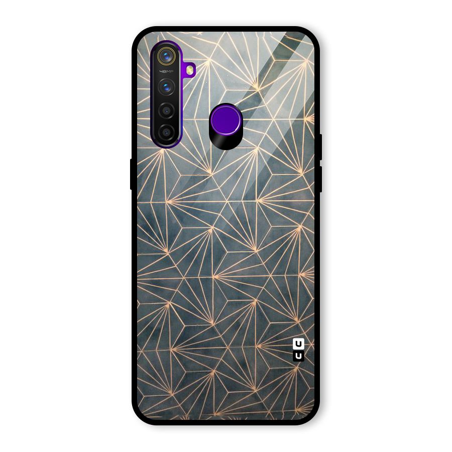 Dotted Lines Pattern Glass Back Case for Realme 5 Pro