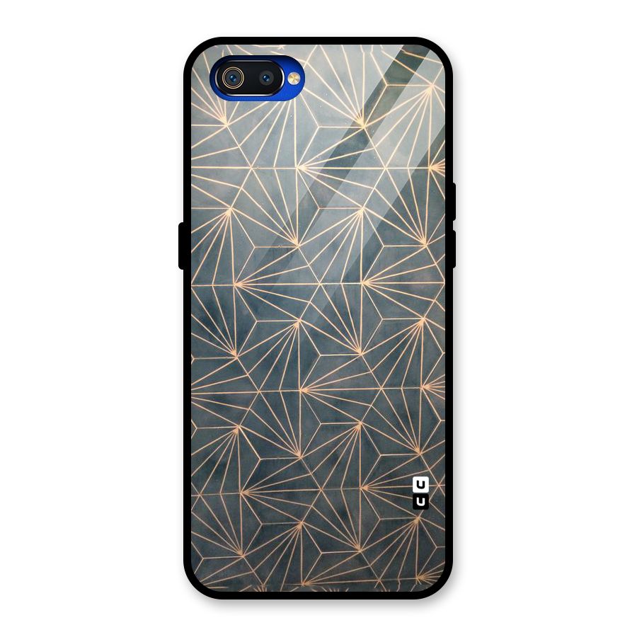 Dotted Lines Pattern Glass Back Case for Realme C2