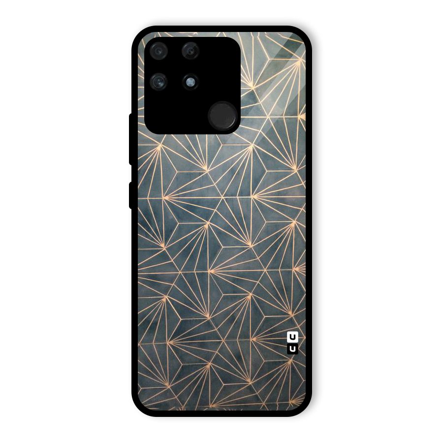 Dotted Lines Pattern Glass Back Case for Realme Narzo 50A