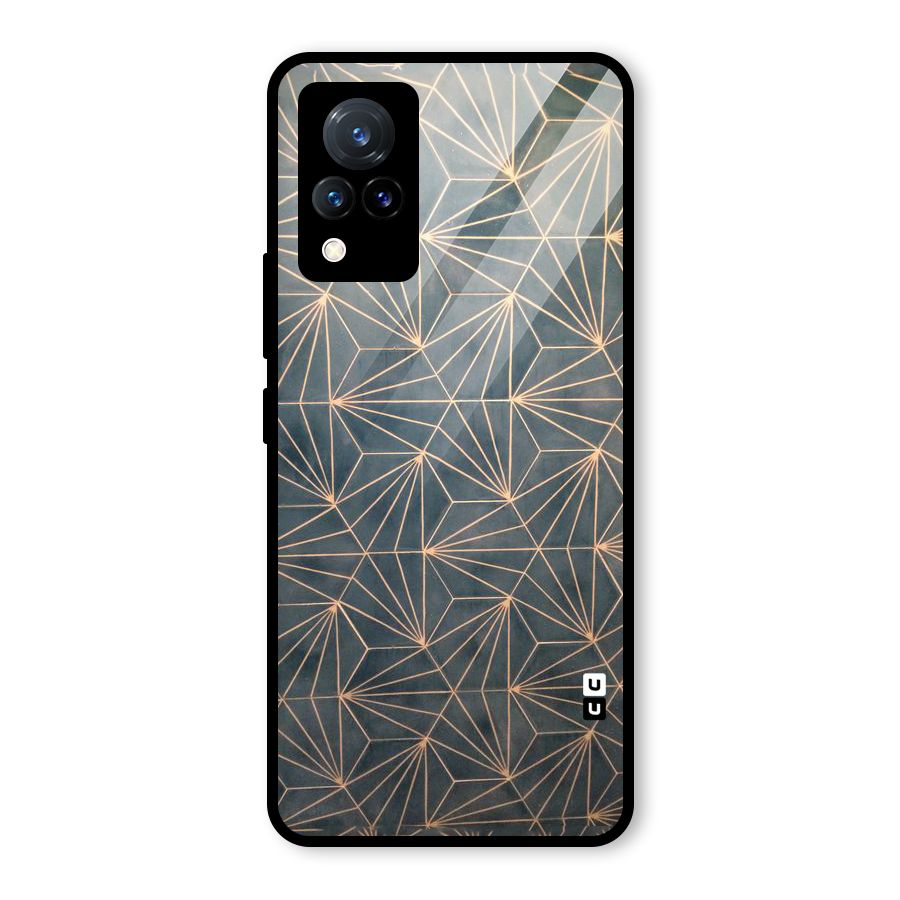 Dotted Lines Pattern Glass Back Case for Vivo V21 5G