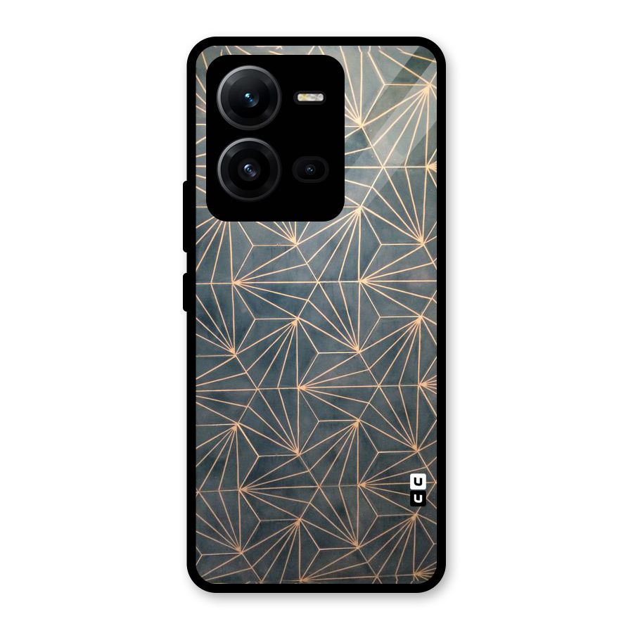 Dotted Lines Pattern Glass Back Case for Vivo V25