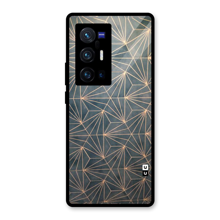 Dotted Lines Pattern Glass Back Case for Vivo X70 Pro Plus