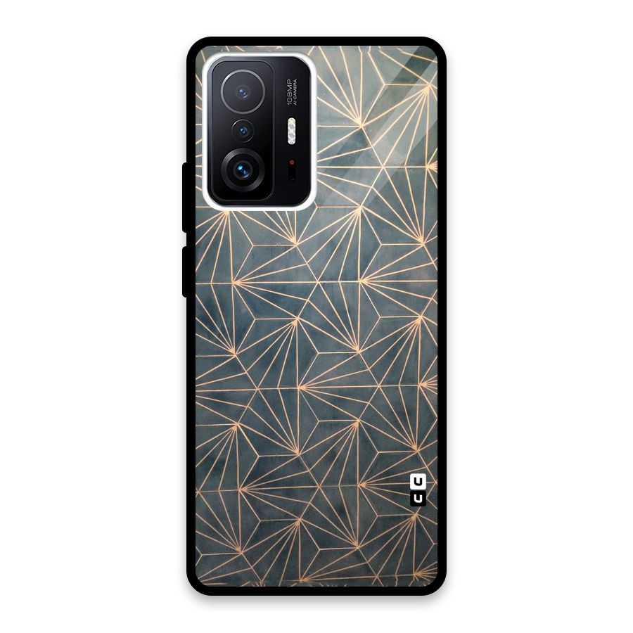 Dotted Lines Pattern Glass Back Case for Xiaomi 11T Pro