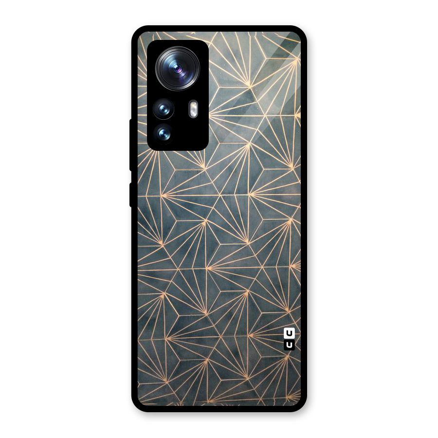 Dotted Lines Pattern Glass Back Case for Xiaomi 12 Pro