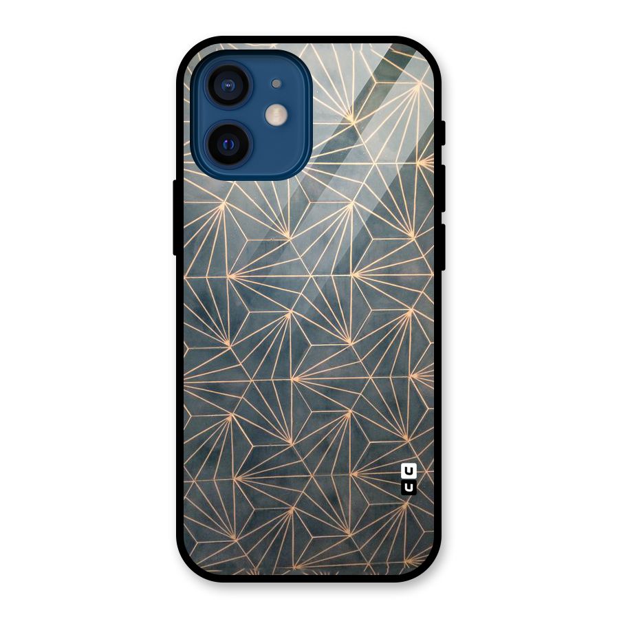 Dotted Lines Pattern Glass Back Case for iPhone 12 Mini