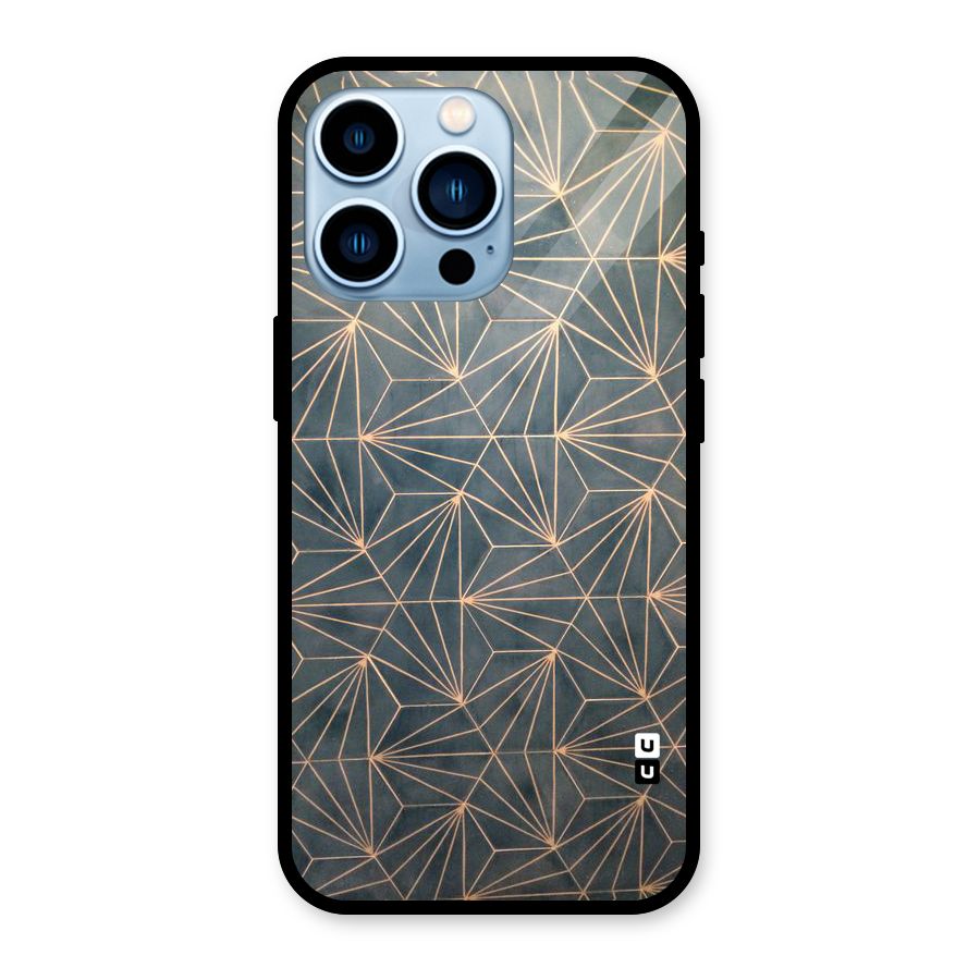 Dotted Lines Pattern Glass Back Case for iPhone 13 Pro