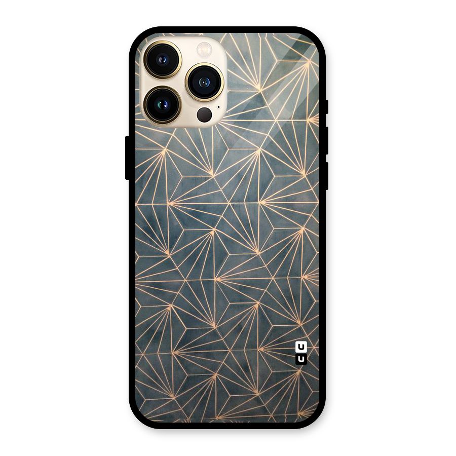 Dotted Lines Pattern Glass Back Case for iPhone 13 Pro Max