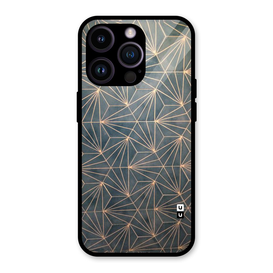 Dotted Lines Pattern Glass Back Case for iPhone 14 Pro
