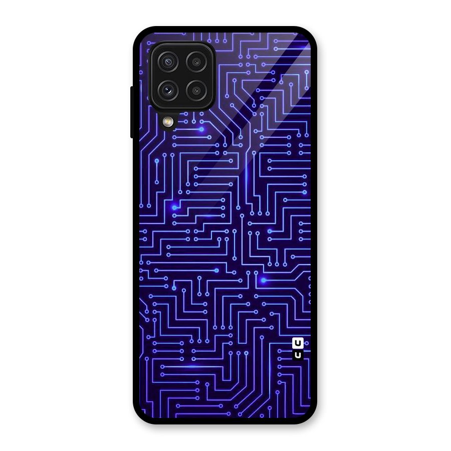 Dotting Lines Glass Back Case for Galaxy A22 4G