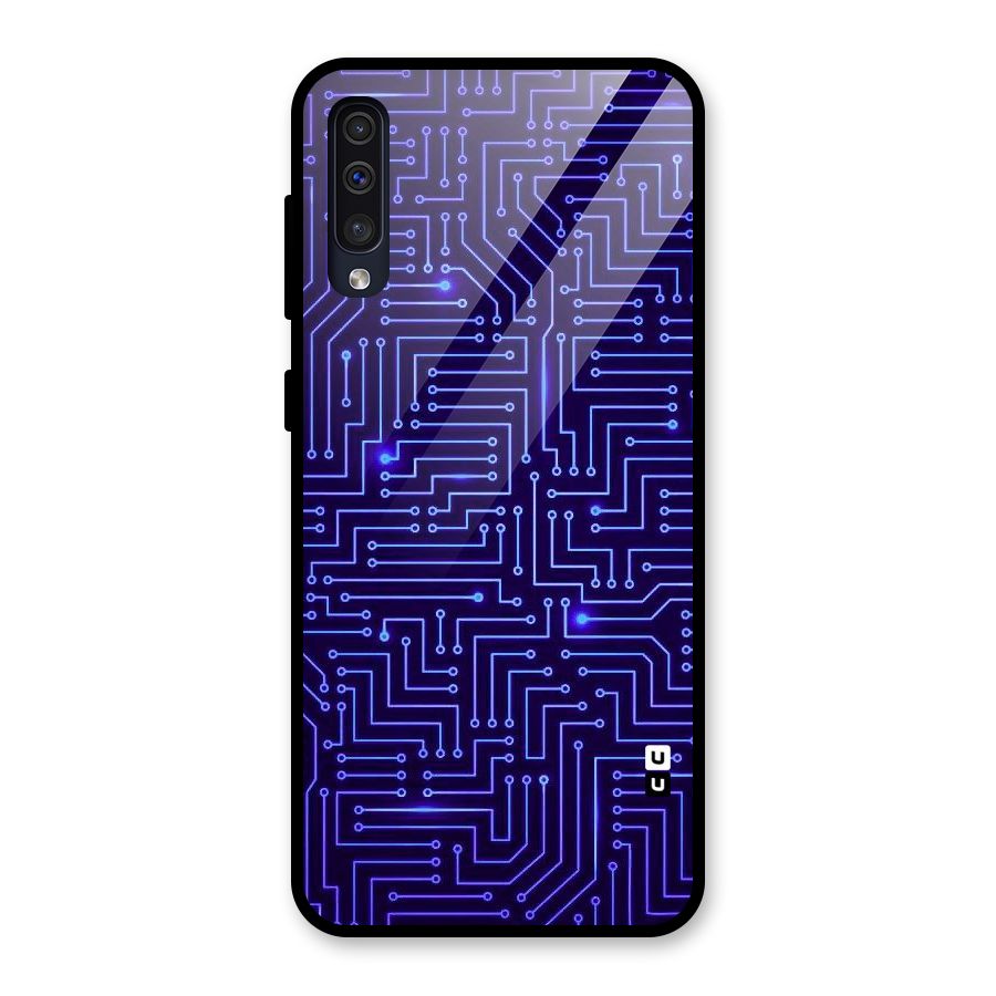 Dotting Lines Glass Back Case for Galaxy A50