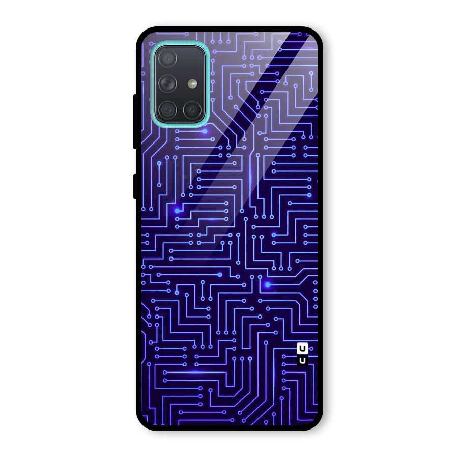 Dotting Lines Glass Back Case for Galaxy A71