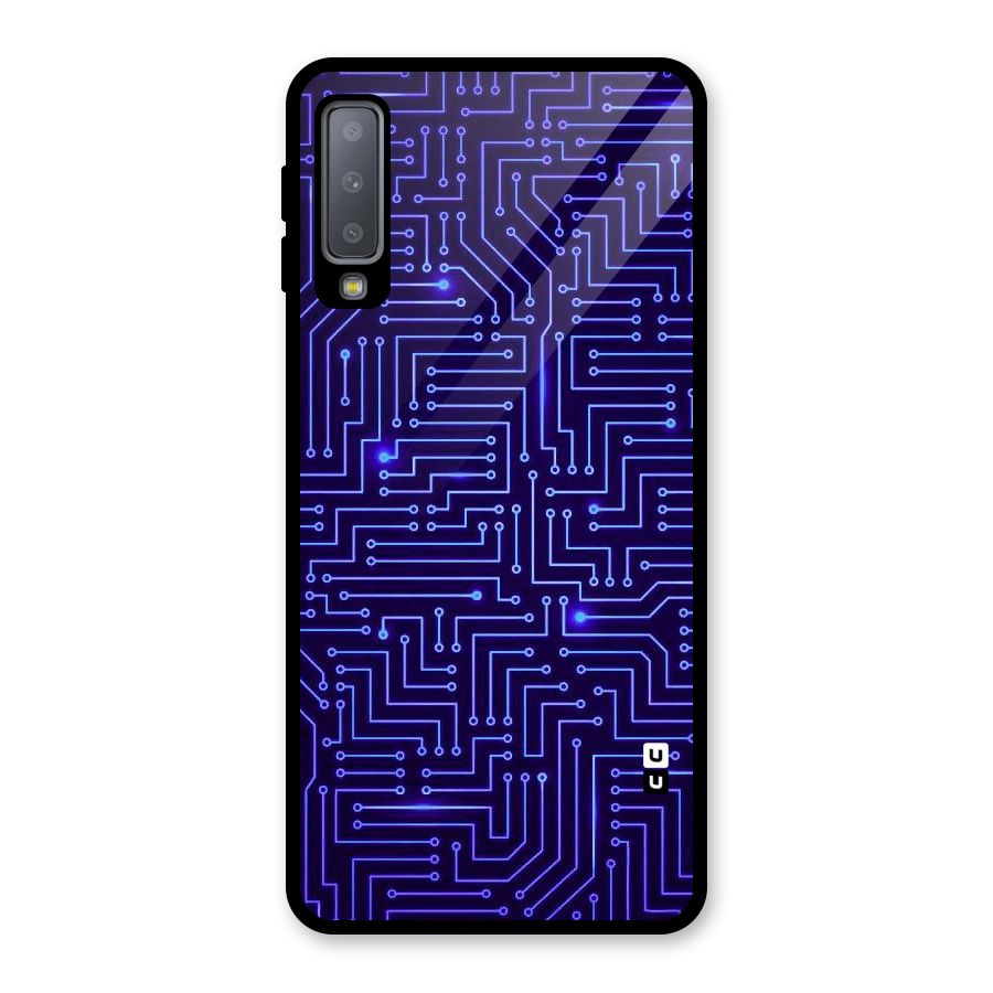Dotting Lines Glass Back Case for Galaxy A7 (2018)